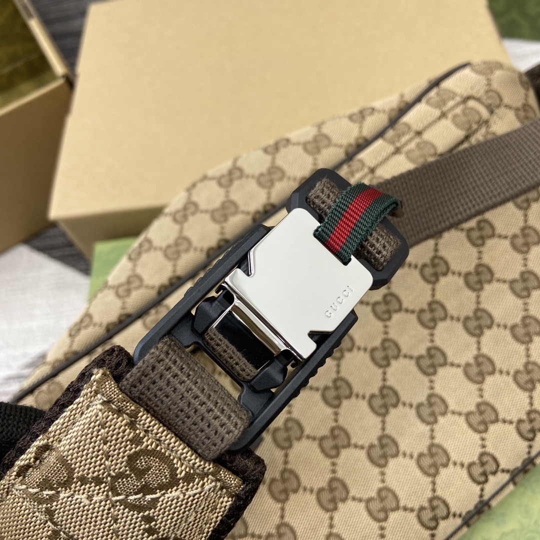 Gvc*1 Canvas Leather Crossbody Belt Bag – Beige Monogram Pattern